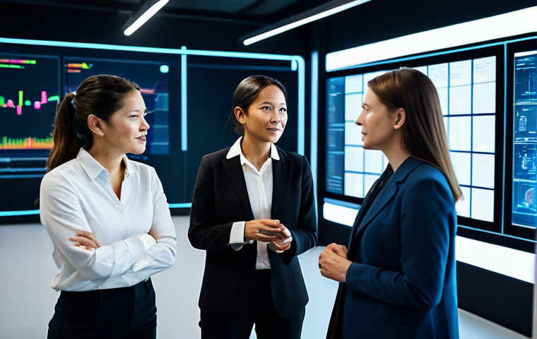 A professional female venture capitalist and a diverse group of startup founders engaged in an insightful discussion within a modern, high-tech deep technology laboratory. All subjects are fully clothed in professional business attire, observing glowing screens displaying complex data and advanced equipment in the background. The atmosphere is collaborative and forward-looking. safe for work, appropriate content, fully clothed, professional, modest clothing, perfect anatomy, correct proportions, natural pose, well-formed hands, proper finger count, natural body proportions, professional photography, high quality, sharp focus.