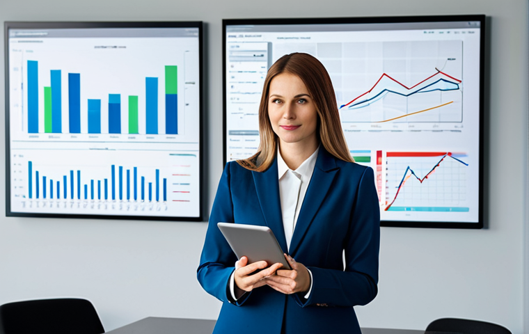 경영학 입문 - **

"A professional businesswoman in a modest business suit, holding a tablet displaying data analyt...