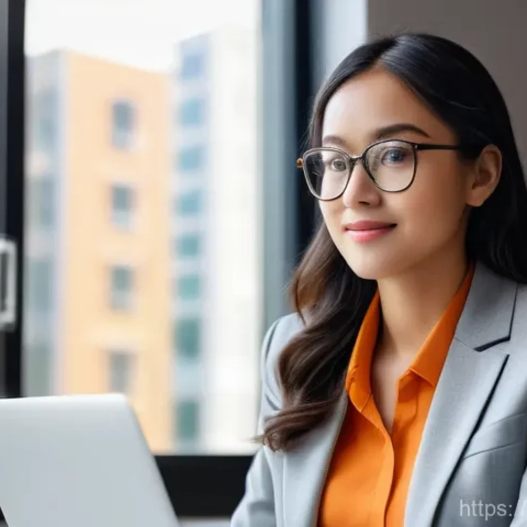 경영학 온라인 학습 - **Prompt 1: The Empowered Online Learner**
    "A confident young woman in her late 20s, dressed in ...