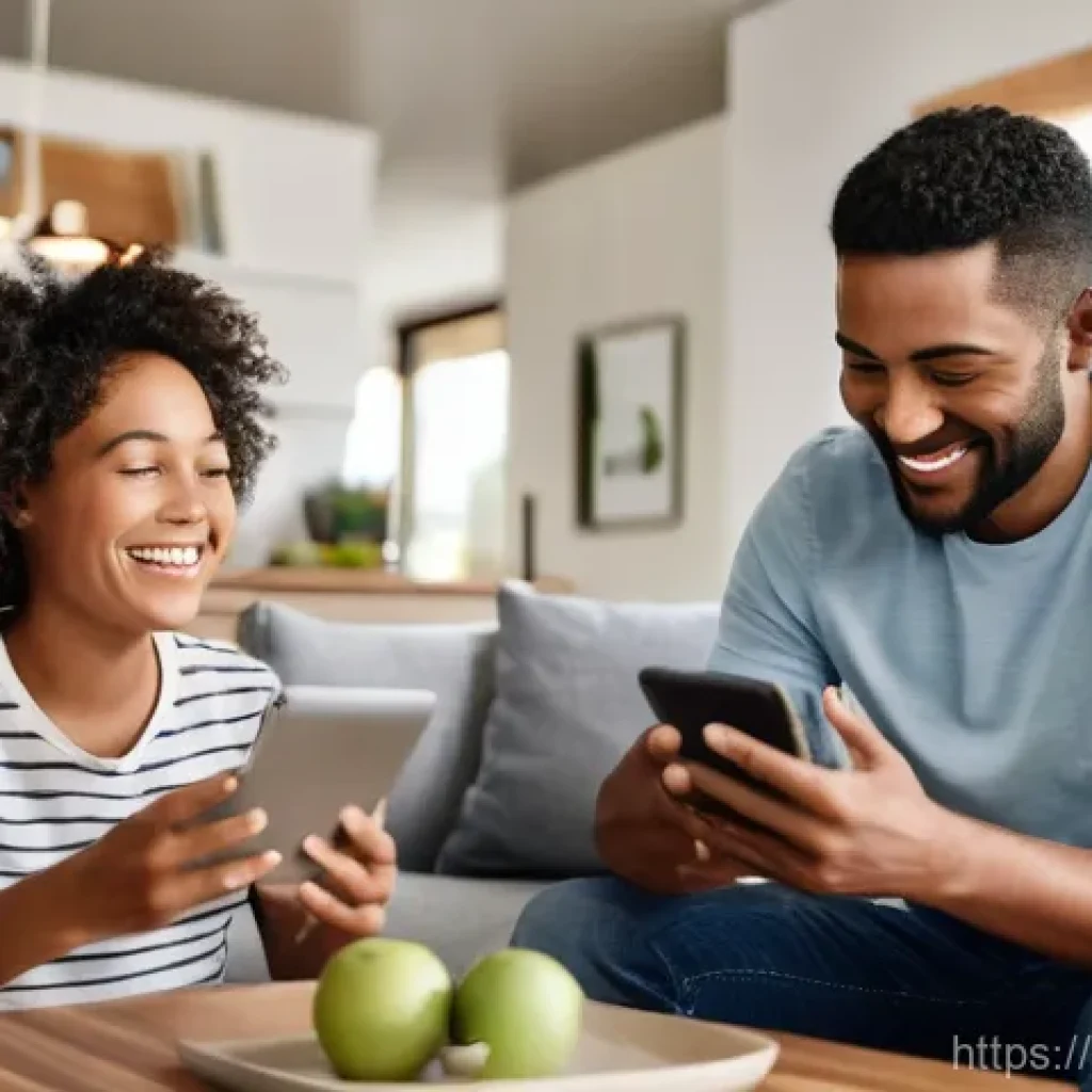 정보 시스템 - **Prompt:** A diverse, modern family, including a mother, father, and a pre-teen child, is comfortab...