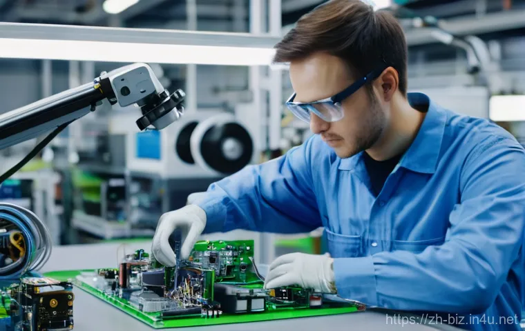 생산 관리 이론 - **Image Prompt: The Intelligent Heart of Production**
    A wide-angle, futuristic shot inside a cle...