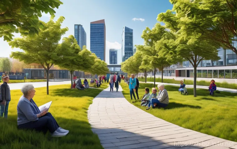 경제학적 평가 방법 - **Prompt:** A visually rich, futuristic image depicting a diverse group of four professionals (two m...