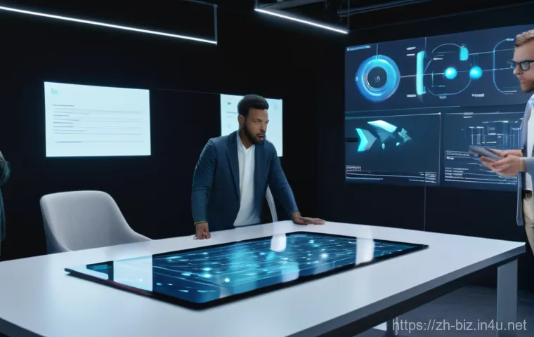 조직 혁신 - **Futuristic Innovation Hub with Human-AI Collaboration**
    A brightly lit, spacious, and modern o...