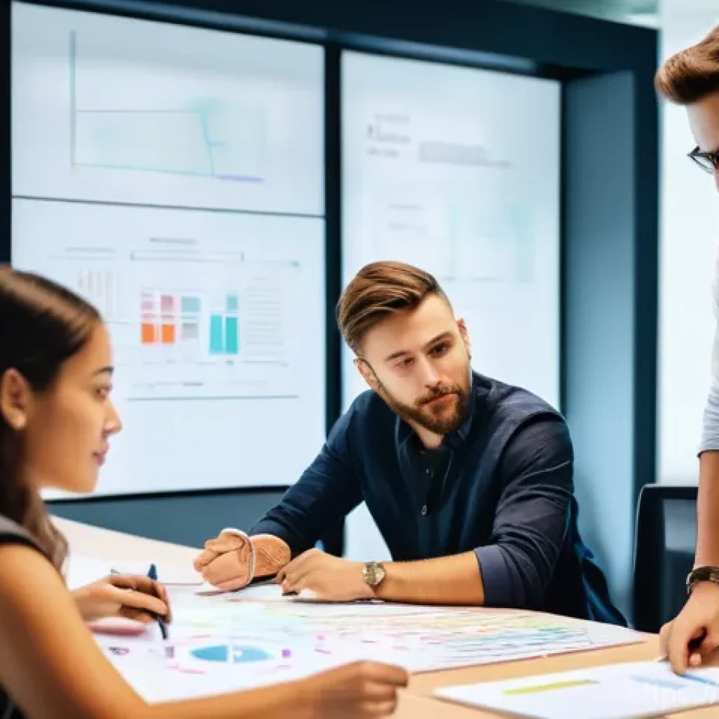 경영학 경영 이론 - **Prompt: Customer Insight and User Persona Development**
    "A diverse group of modern professiona...