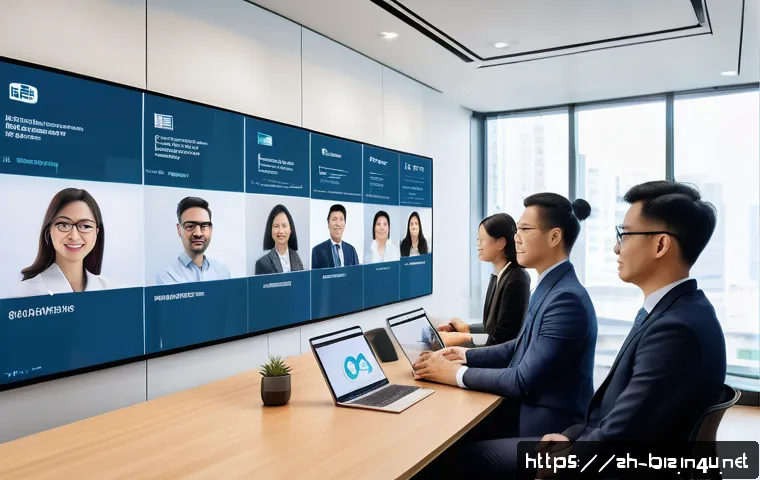 인재 파이프라인 관리 - A modern corporate office setting showcasing a diverse team of professionals engaged in a collaborat...