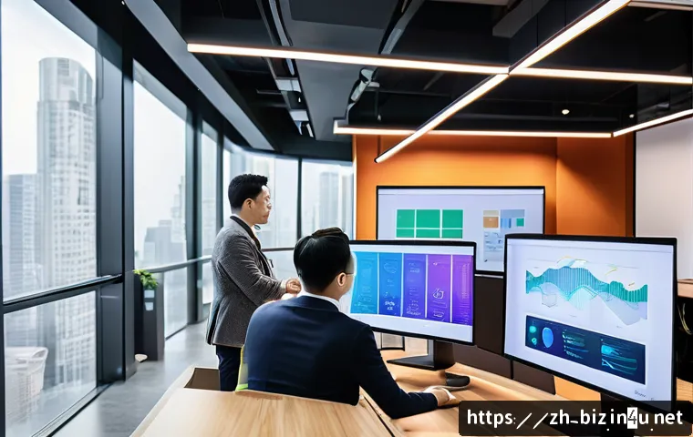경영 전략 사례 연구 - A modern agile corporate office environment featuring diverse cross-functional teams collaborating d...