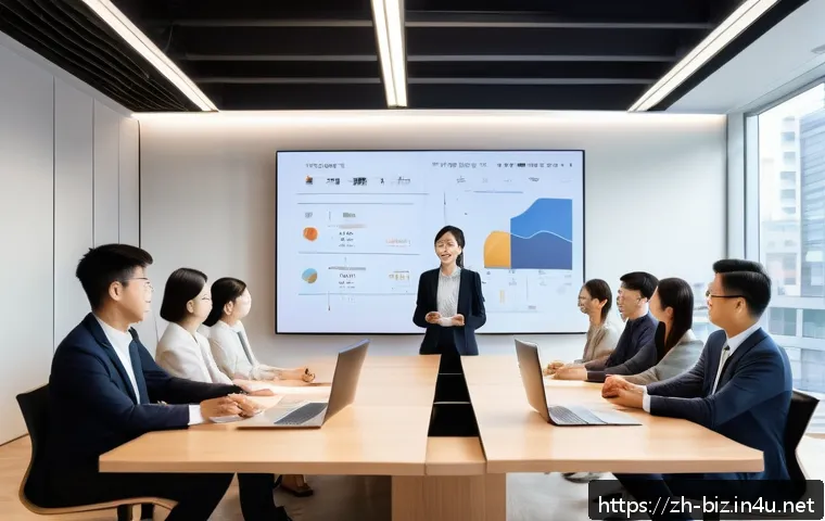 직원 동기 부여 - A modern remote office setting with diverse Chinese employees engaging in an open communication sess...