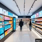 빅 데이터 분석 - A modern retail store interior bustling with diverse customers of different ages browsing products d...