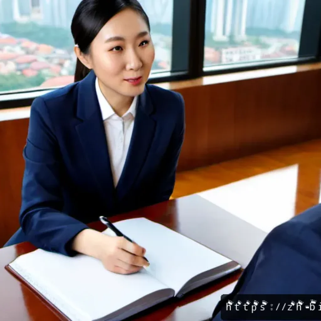 인사 전문가 인터뷰 - Photorealistic corporate interview scene in a contemporary Shanghai office, confident Chinese human ...